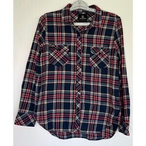 2 for $10 - Volcom Women Size Small Red Blue Plaid Button Down